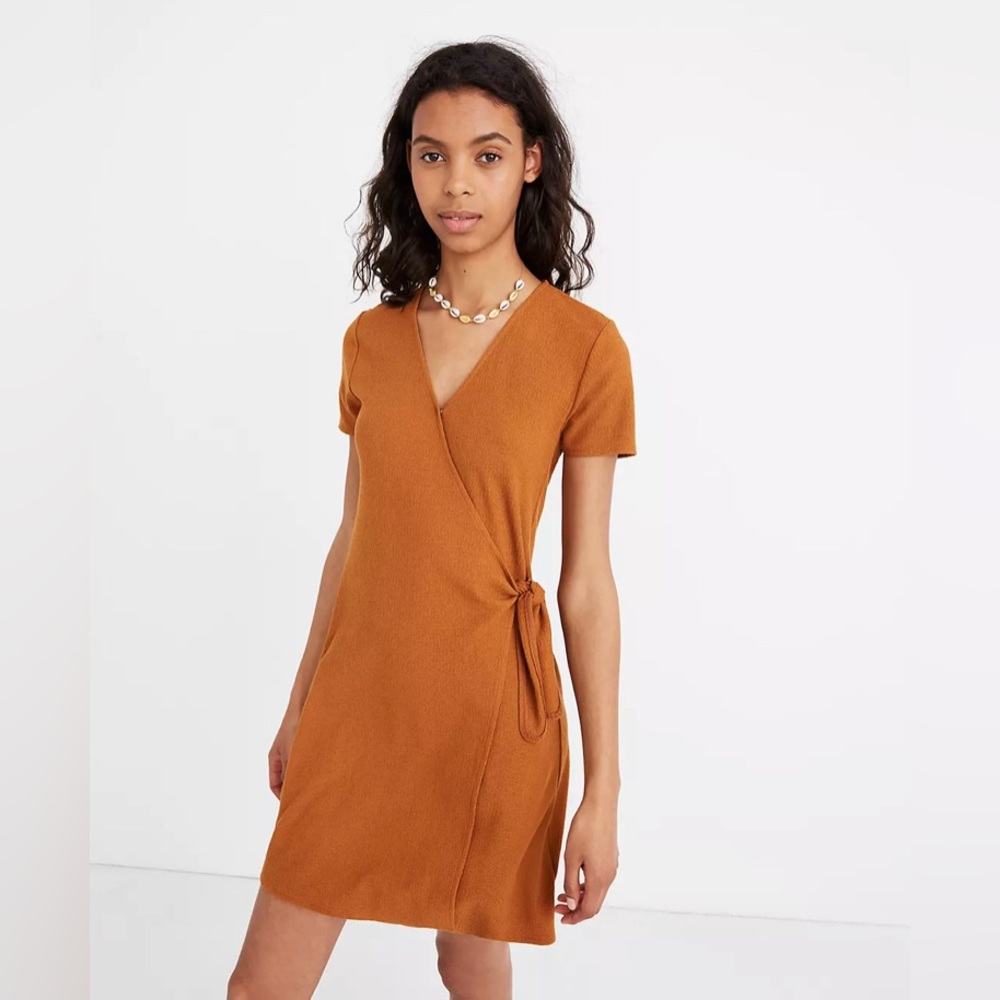 Madewell Texture & Thread Short Sleeve Side-tie Dress